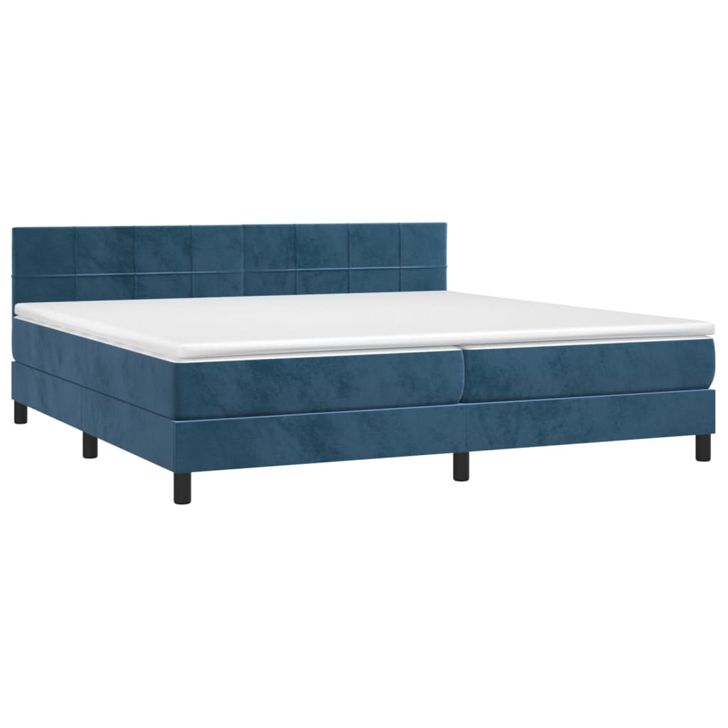 Sommier à lattes de lit avec matelas LED Bleu foncé 200x200 cm - XIOS