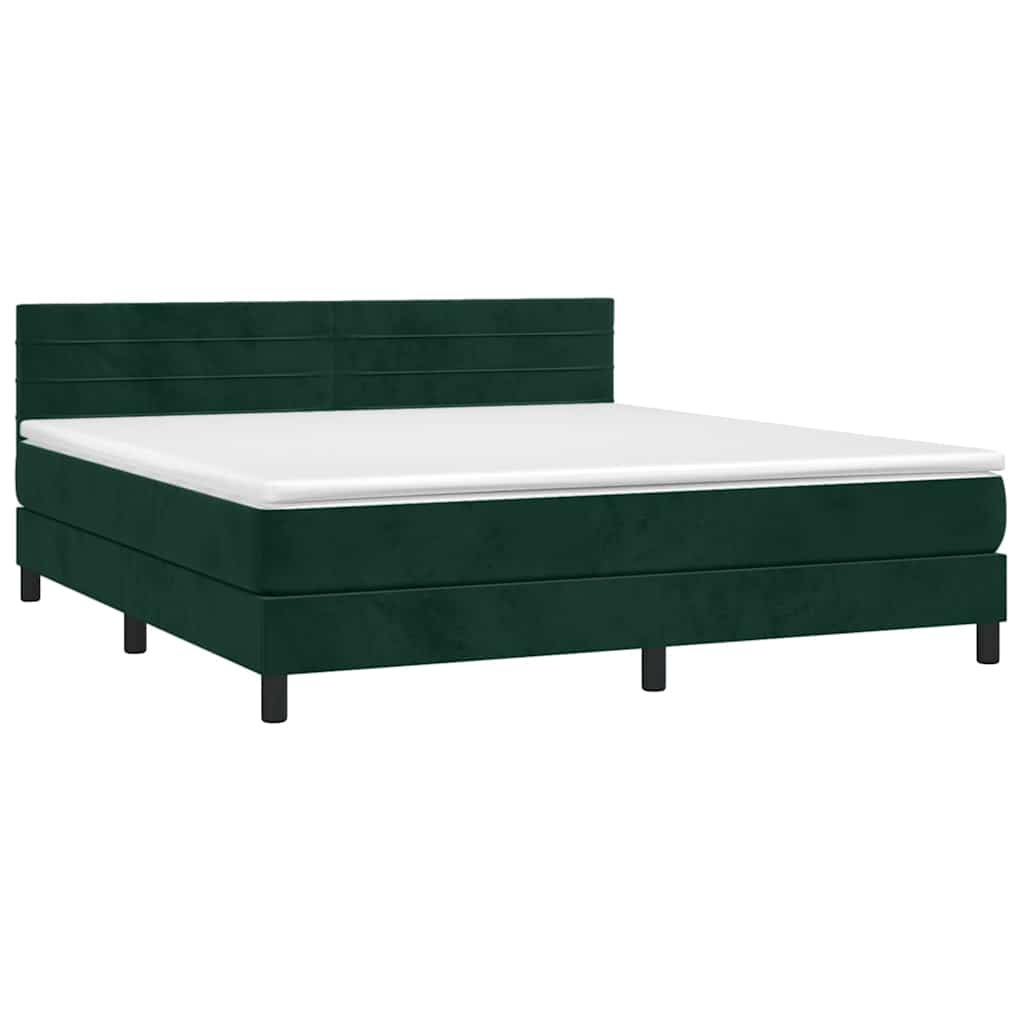 Sommier à lattes de lit avec matelas LED Vert foncé 160x200 cm - XIOS