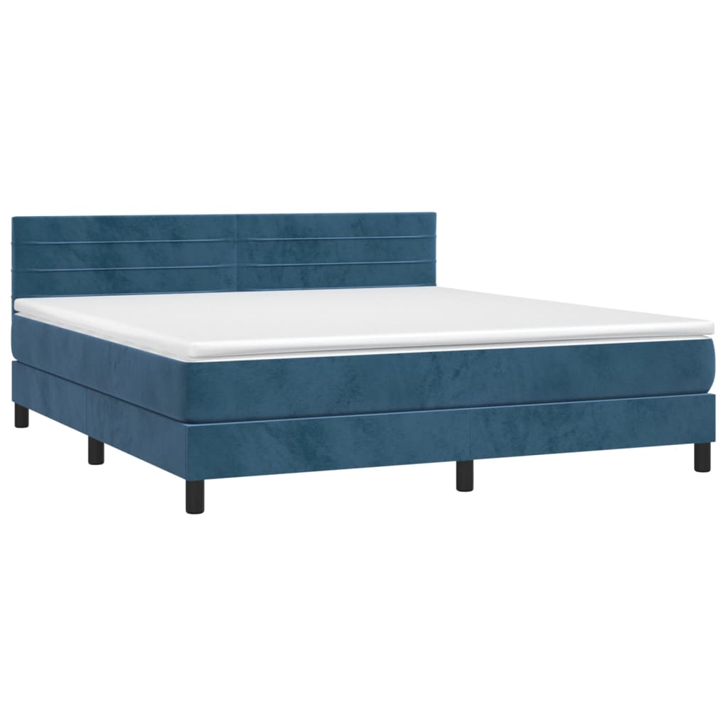 Sommier à lattes de lit avec matelas LED Bleu foncé 160x200 cm - XIOS