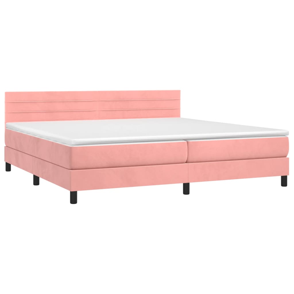 Sommier à lattes de lit avec matelas et LED Rose 200x200 cm - XIOS