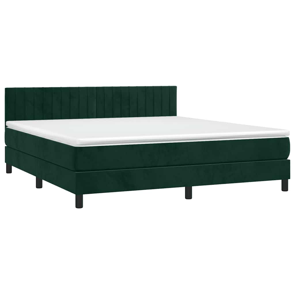 Sommier à lattes de lit avec matelas LED Vert foncé 160x200 cm - XIOS