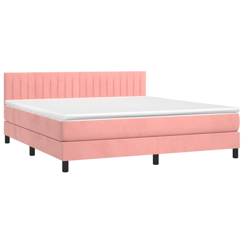 Sommier à lattes de lit avec matelas et LED Rose 180x200 cm - XIOS