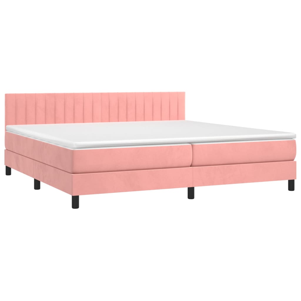 Sommier à lattes de lit avec matelas et LED Rose 200x200 cm - XIOS