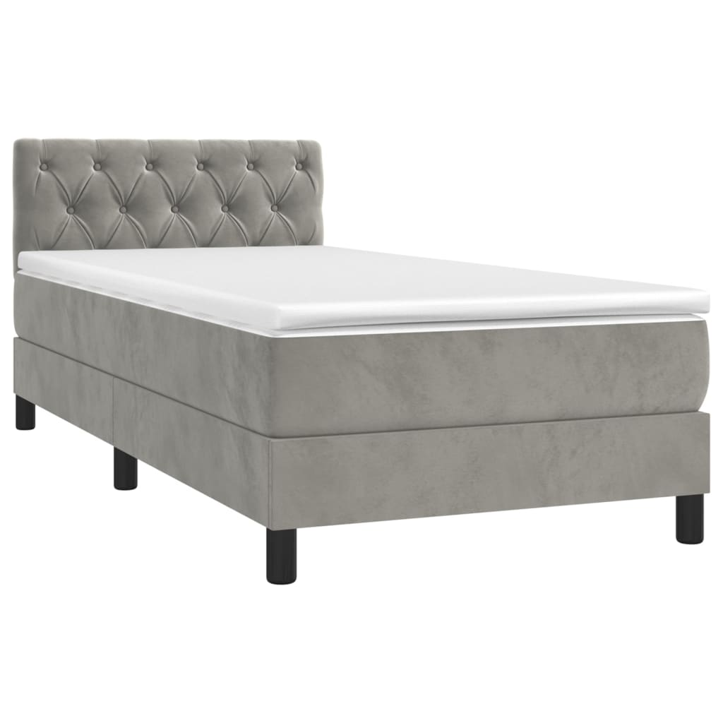 Sommier à lattes de lit avec matelas et LED Gris clair 80x200cm - XIOS
