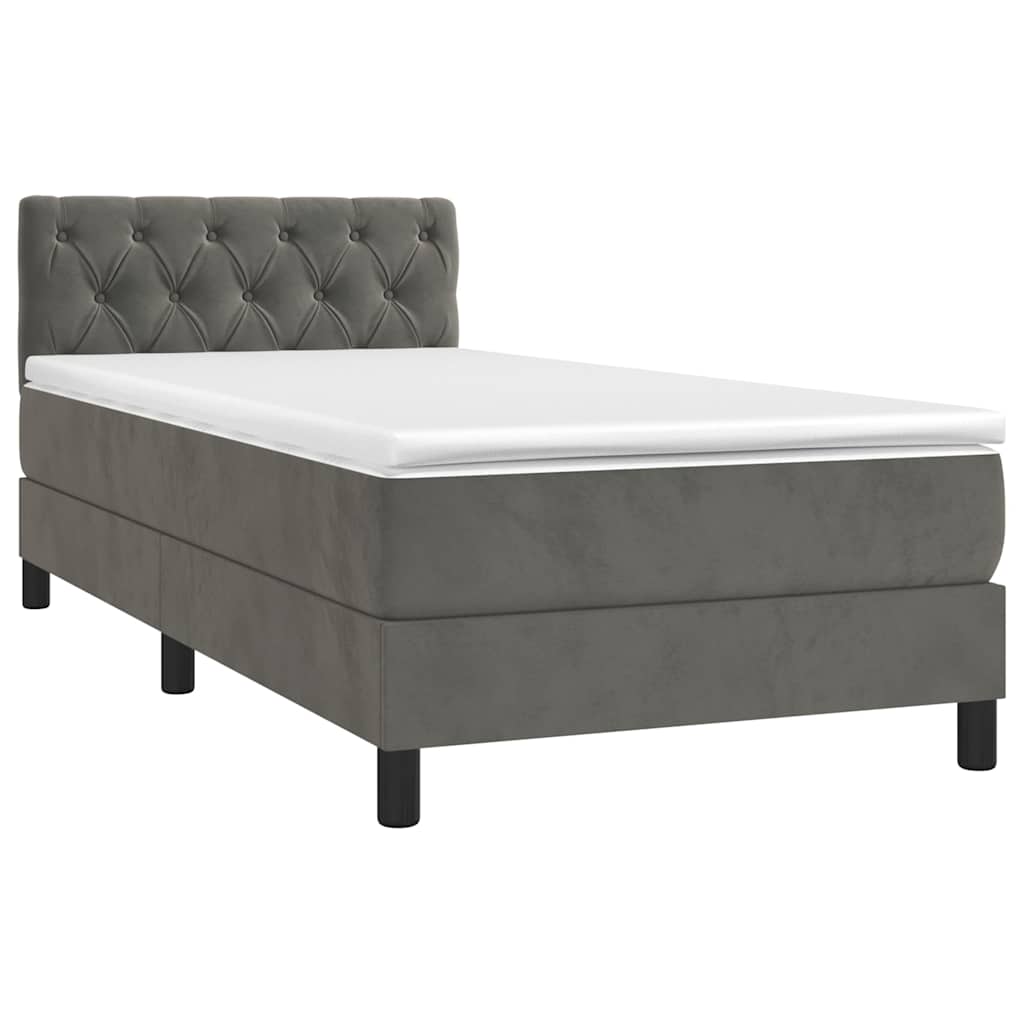 Sommier à lattes de lit avec matelas et LED Gris foncé 80x200cm - XIOS