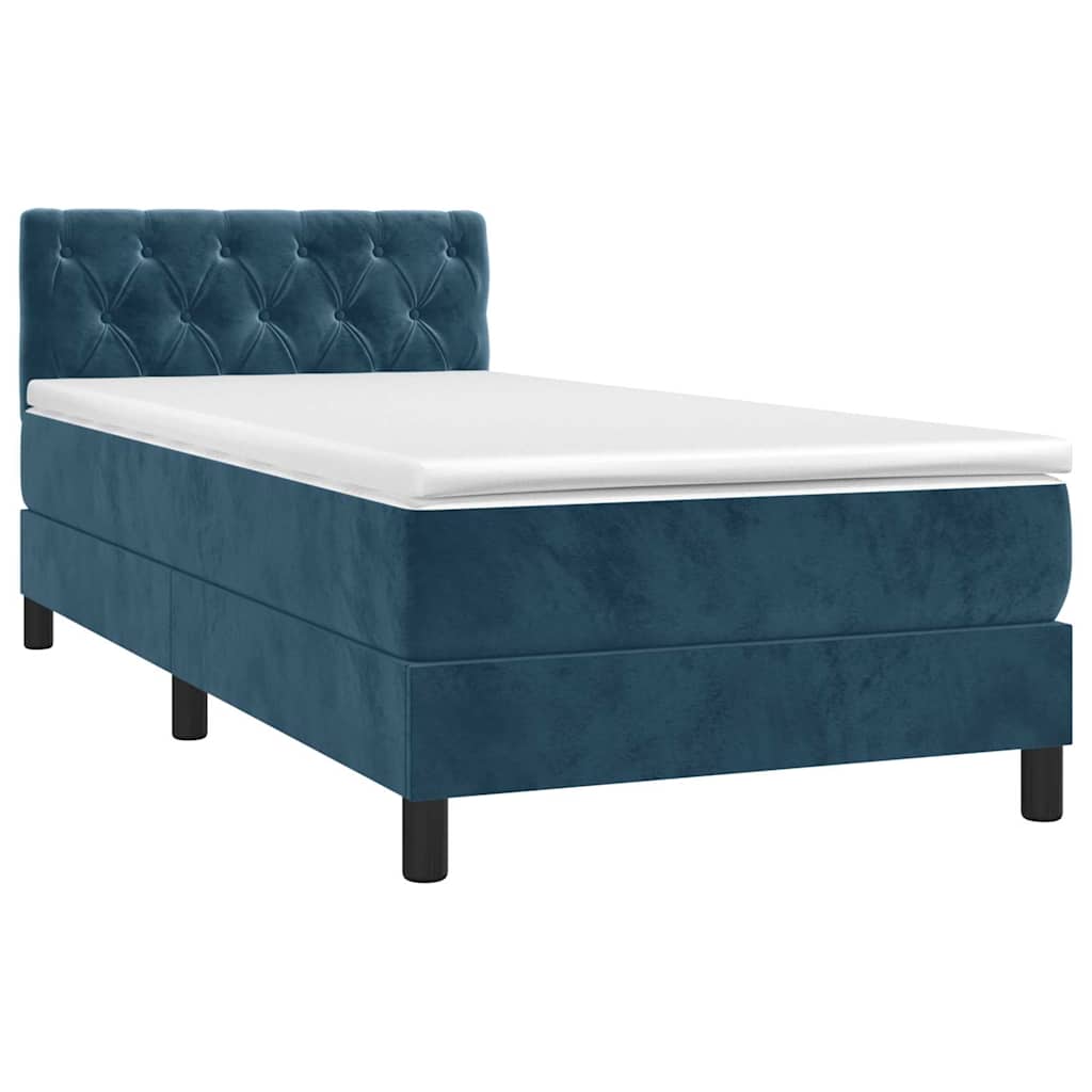 Sommier à lattes de lit avec matelas et LED Bleu foncé 80x200cm - XIOS
