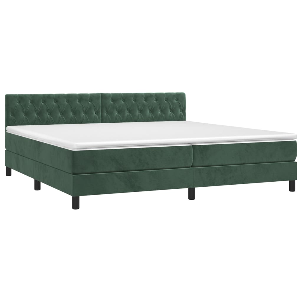Sommier à lattes de lit avec matelas LED Vert foncé 200x200 cm - XIOS