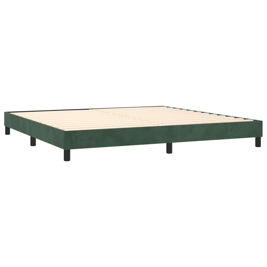 Sommier à lattes de lit avec matelas LED Vert foncé 200x200 cm - XIOS