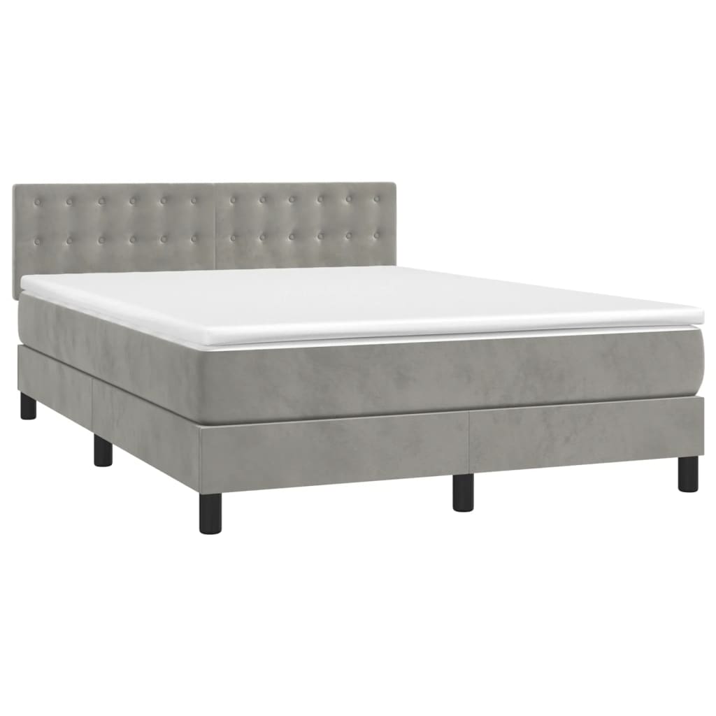 Sommier à lattes de lit avec matelas LED Gris clair 140x200 cm - XIOS