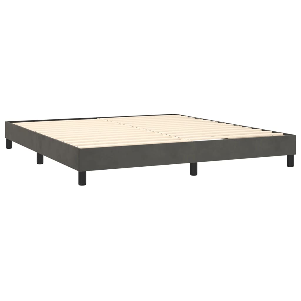 Sommier à lattes de lit matelas et LED Gris foncé 160x200 cm - XIOS
