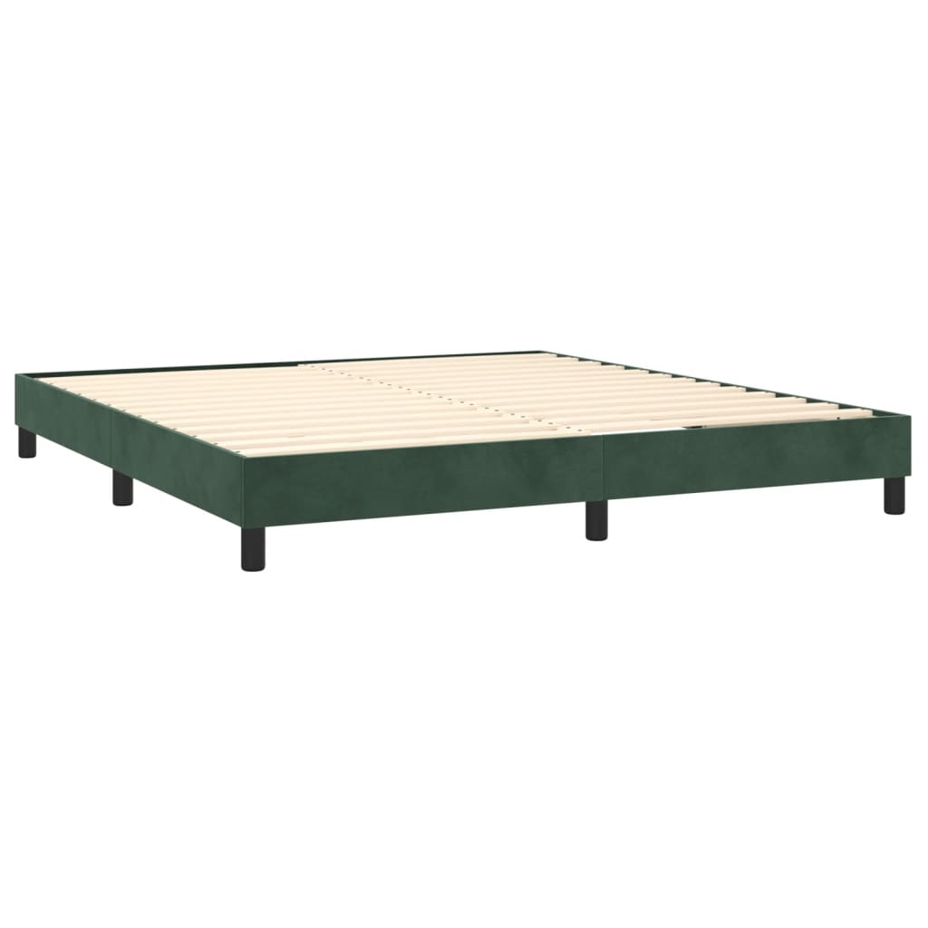 Sommier à lattes de lit matelas et LED Vert foncé 160x200 cm - XIOS