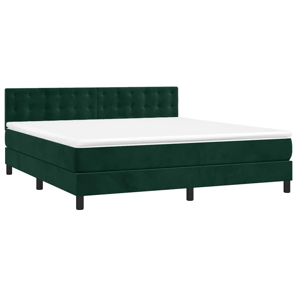 Sommier à lattes de lit matelas et LED Vert foncé 180x200 cm - XIOS