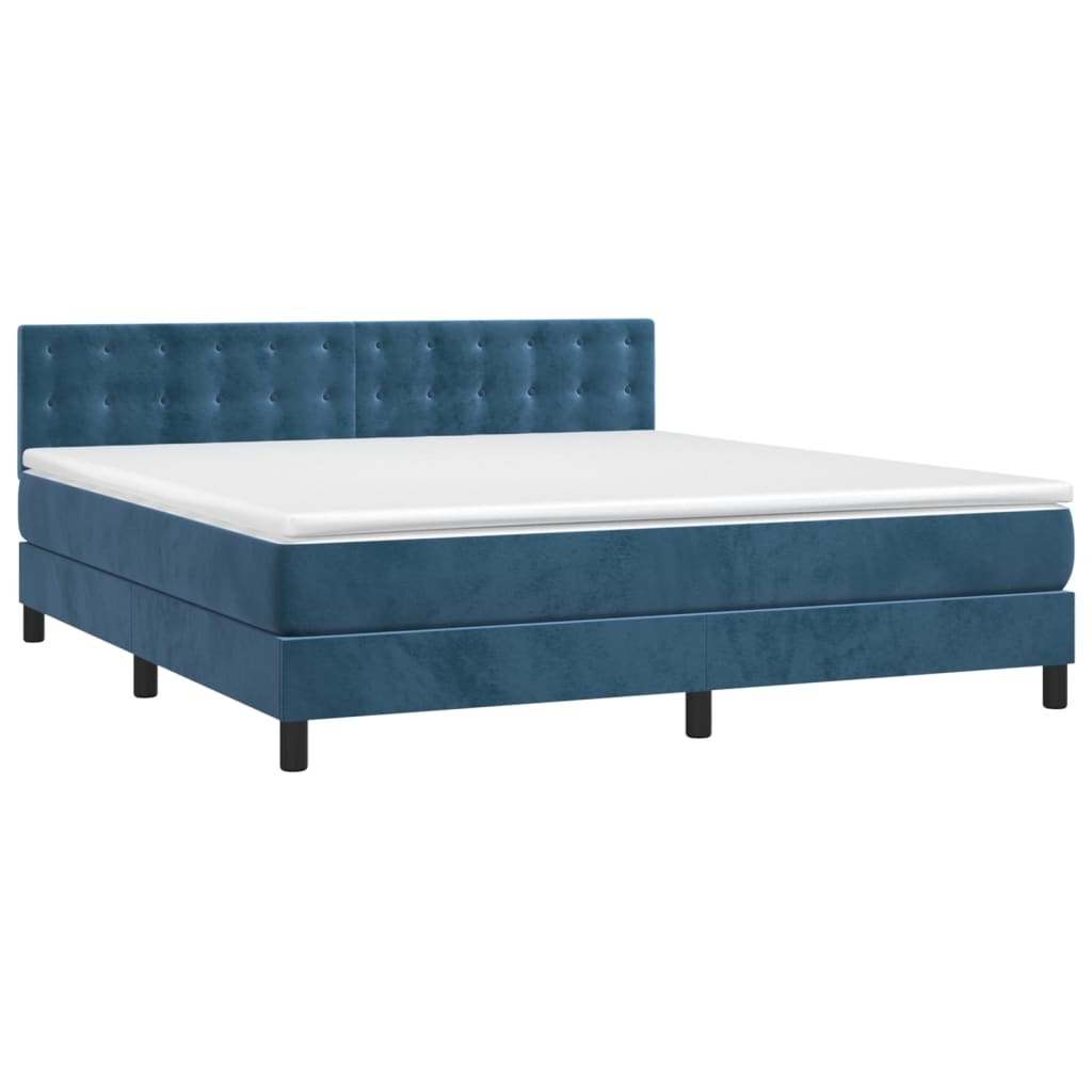 Sommier à lattes de lit matelas et LED Bleu foncé 180x200 cm - XIOS
