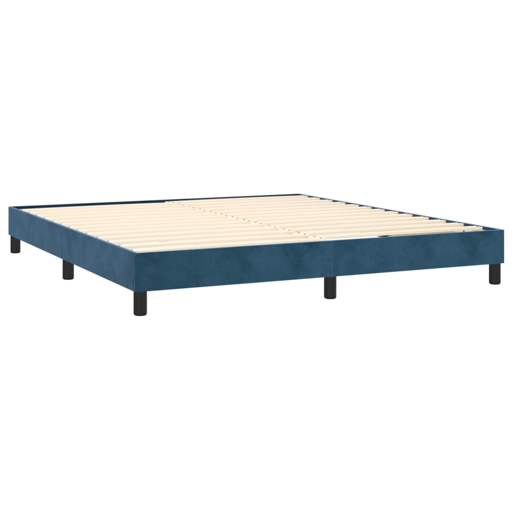 Sommier à lattes de lit matelas et LED Bleu foncé 180x200 cm - XIOS