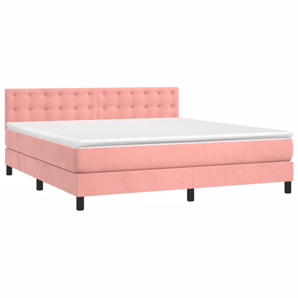 Sommier à lattes de lit avec matelas et LED Rose 180x200 cm - XIOS