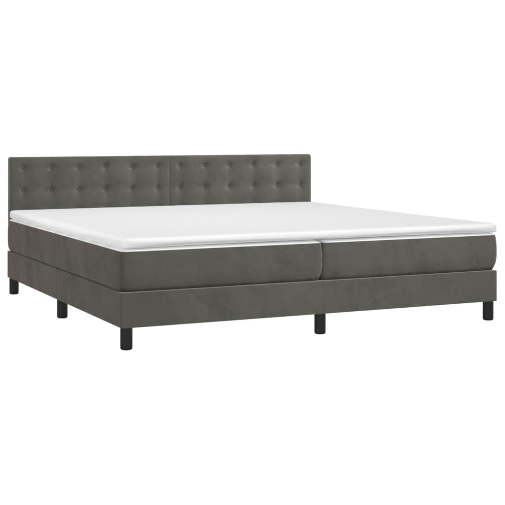 Sommier à lattes de lit matelas et LED Gris foncé 200x200 cm - XIOS