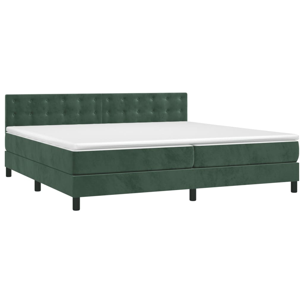 Sommier à lattes de lit matelas et LED Vert foncé 200x200 cm - XIOS