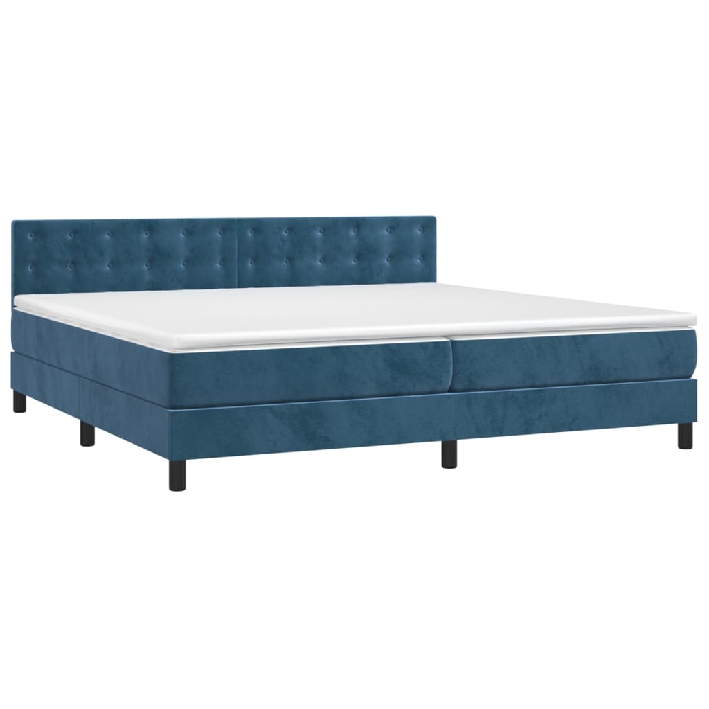Sommier à lattes de lit matelas et LED Bleu foncé 200x200 cm - XIOS