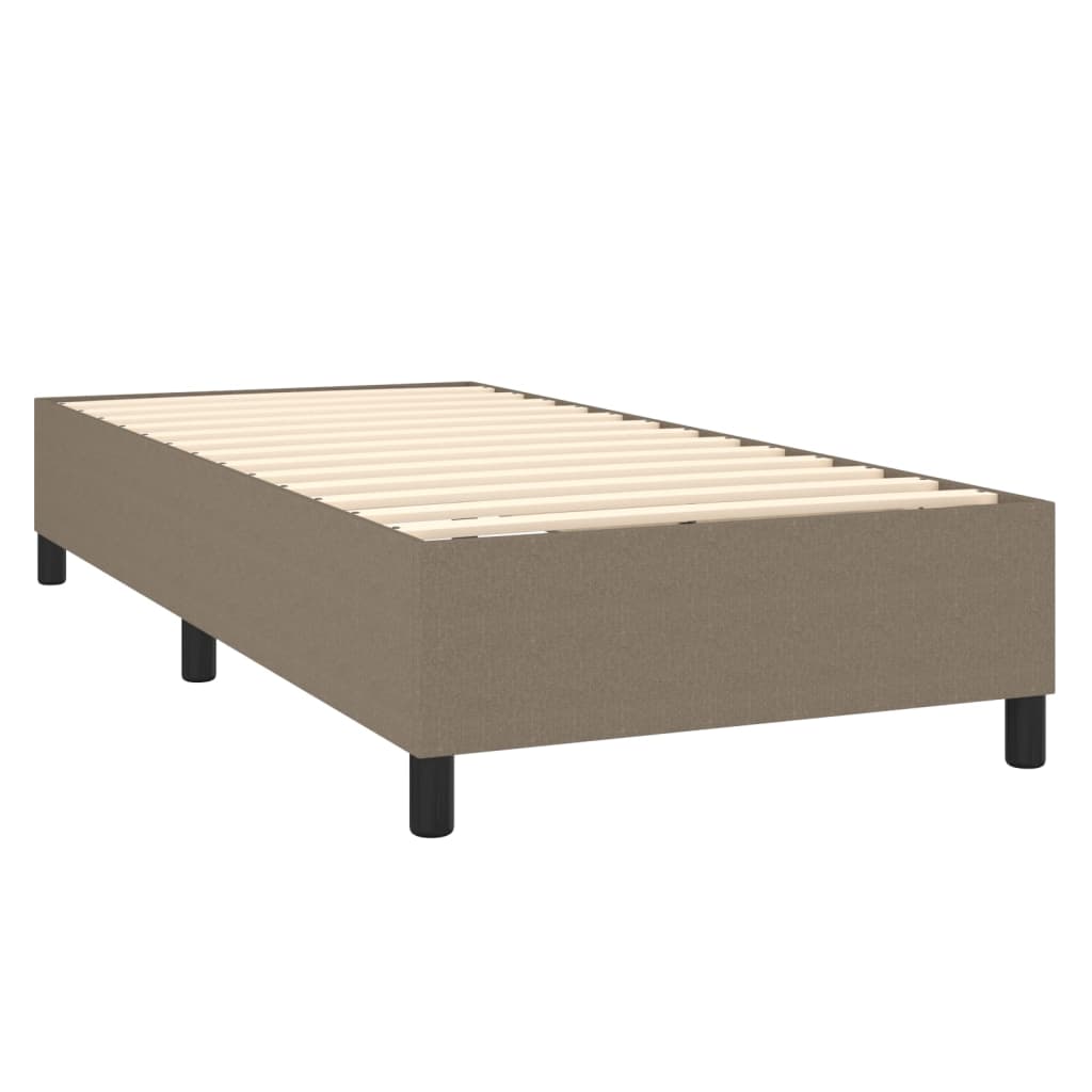 Sommier à lattes de lit et matelas et LED Taupe 80x200 cm Tissu Lits & cadres de lit vidaXL