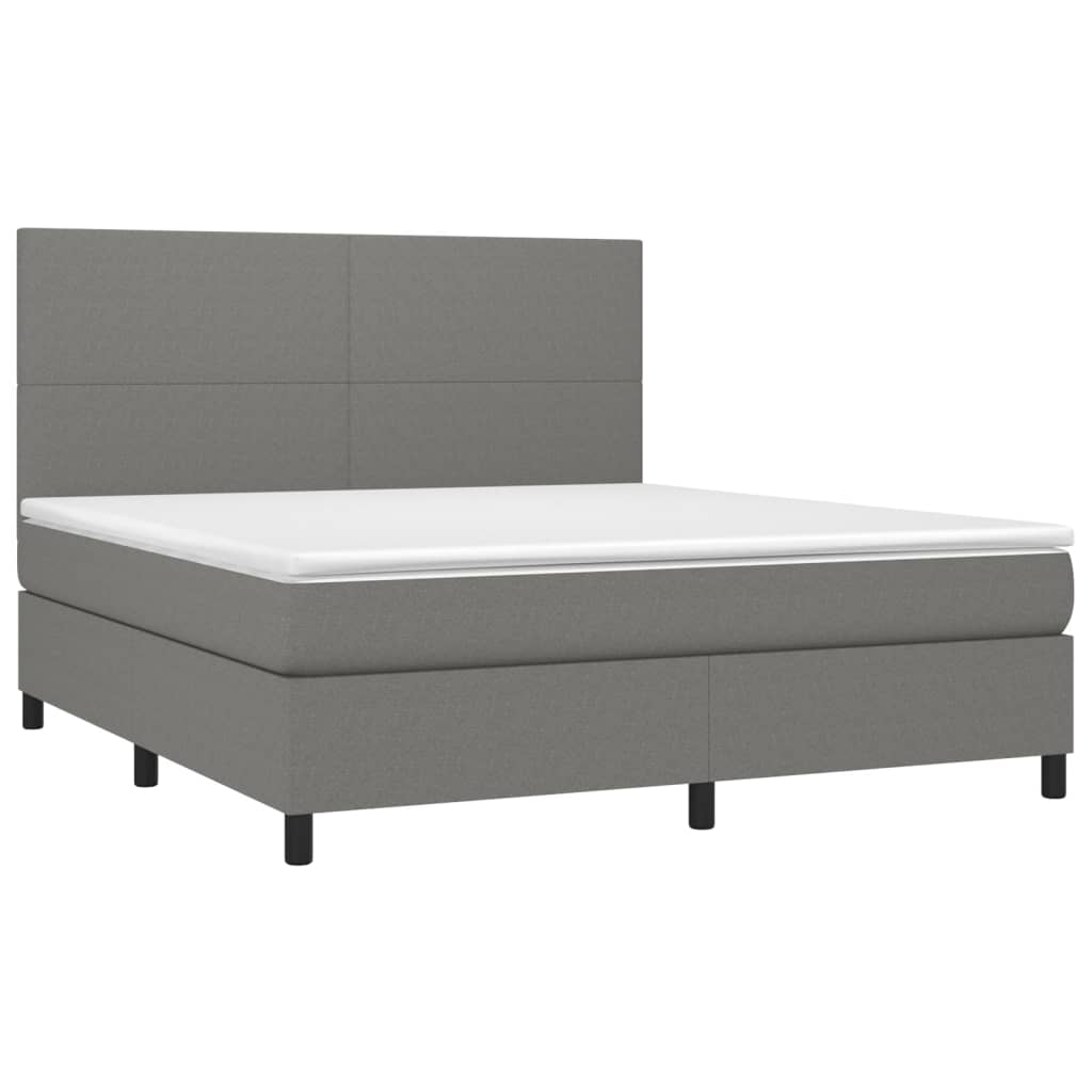 Sommier à lattes de lit et matelas et LED Gris foncé 180x200 cm - XIOS
