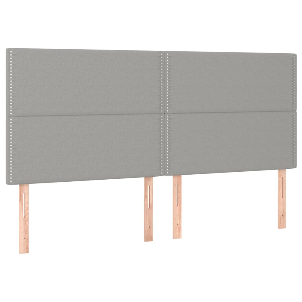 Sommier à lattes de lit et matelas et LED Gris clair 180x200 cm