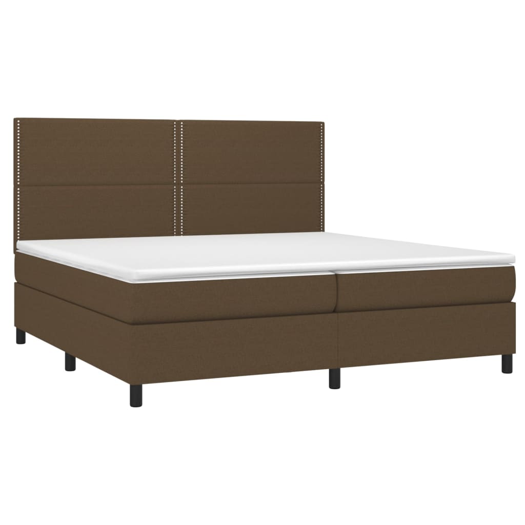 Sommier à lattes de lit matelas et LED Marron foncé 200x200 cm - XIOS