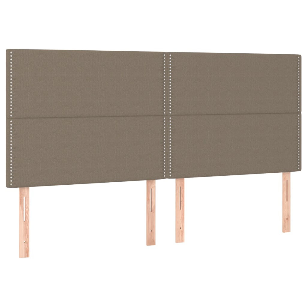 Sommier à lattes de lit et matelas et LED Taupe 200x200cm Tissu - XIOS