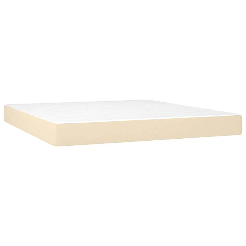 Sommier à lattes de lit et matelas et LED Crème 160x200cm Tissu - XIOS