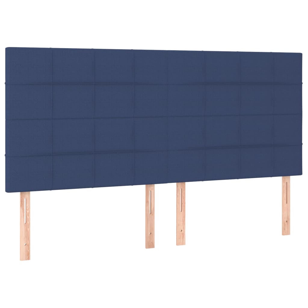 Sommier à lattes de lit et matelas et LED Bleu 180x200 cm Tissu - XIOS