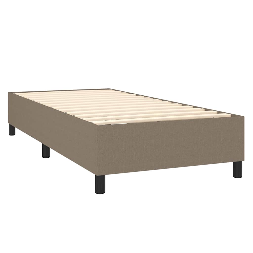 Sommier à lattes de lit et matelas et LED Taupe 90x190 cm Tissu - XIOS