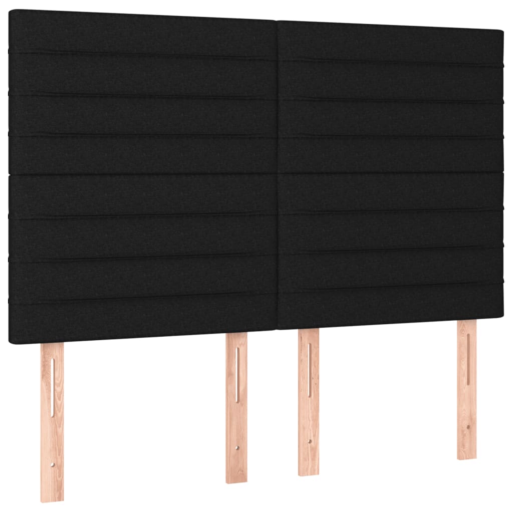 Sommier à lattes de lit et matelas et LED Noir 140x190 cm Tissu - XIOS