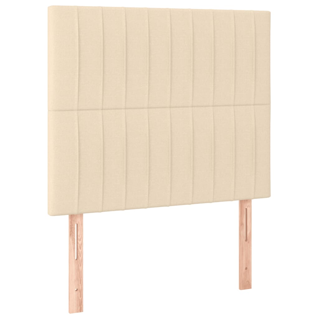 Sommier à lattes de lit et matelas et LED Crème 120x200cm Tissu - XIOS