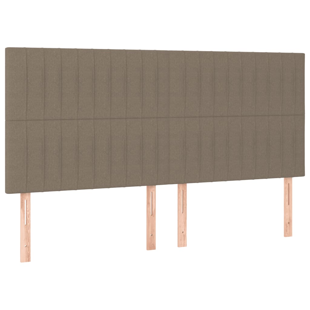 Sommier à lattes de lit et matelas et LED Taupe 160x200cm Tissu - XIOS