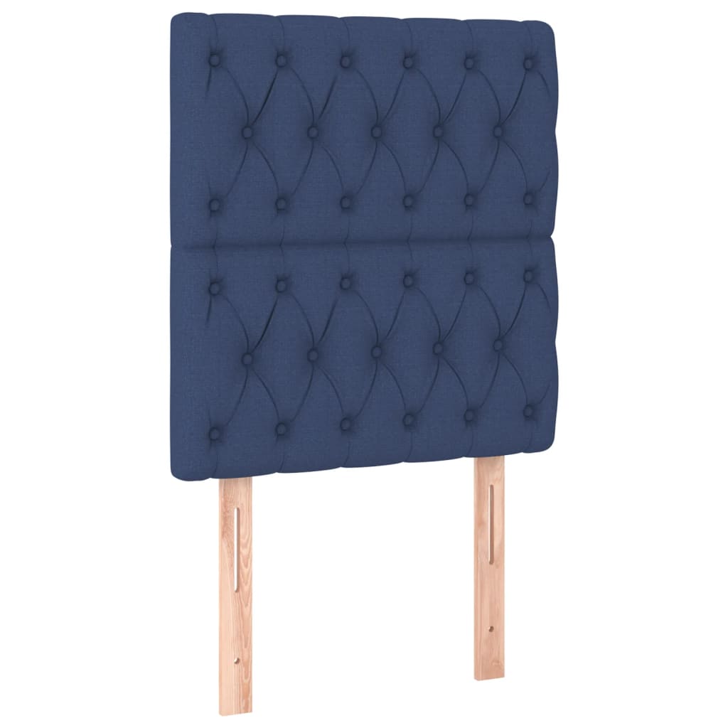 Sommier à lattes de lit avec matelas et LED Bleu 80x200cm Tissu - XIOS