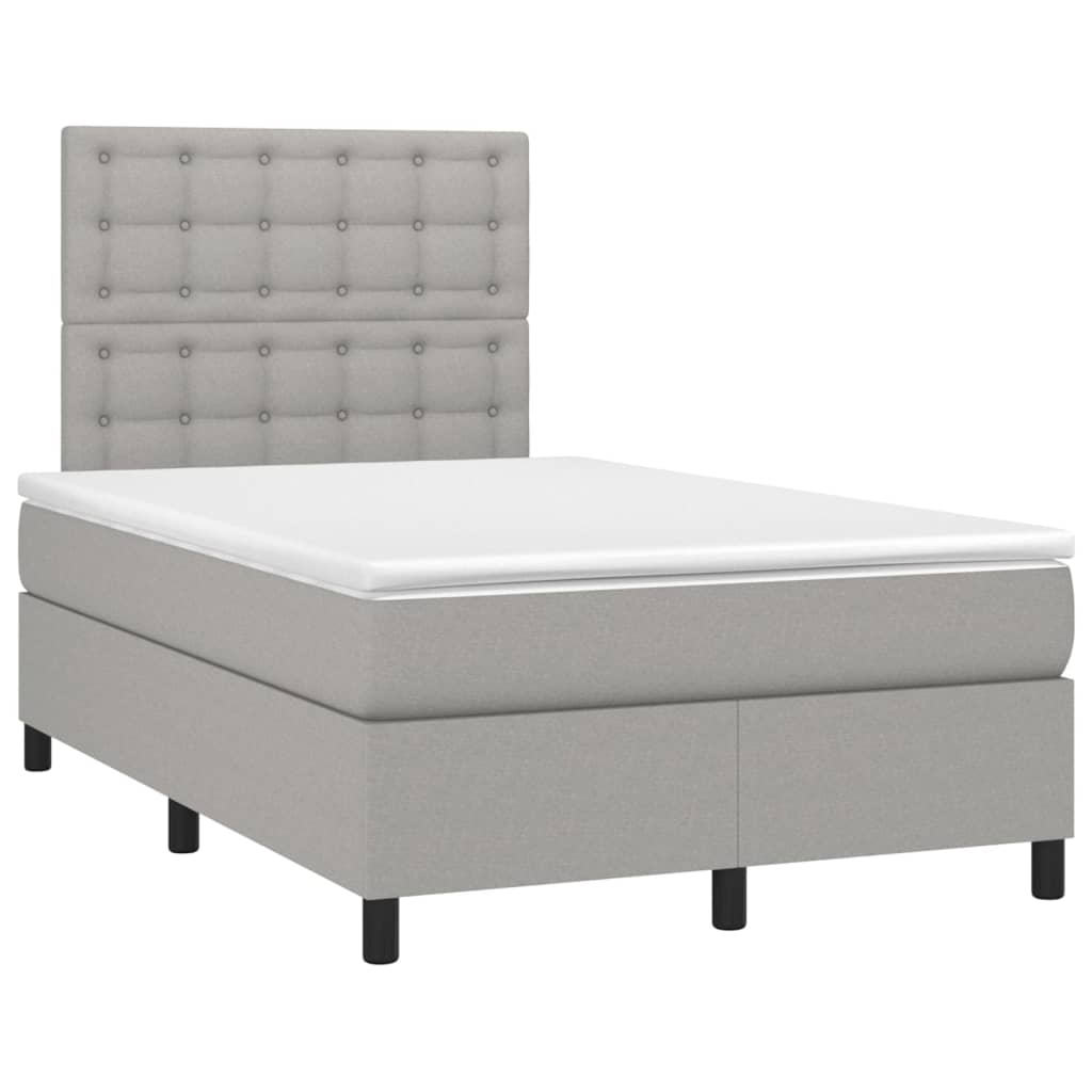 Sommier à lattes de lit et matelas et LED Gris clair 120x200 cm - XIOS