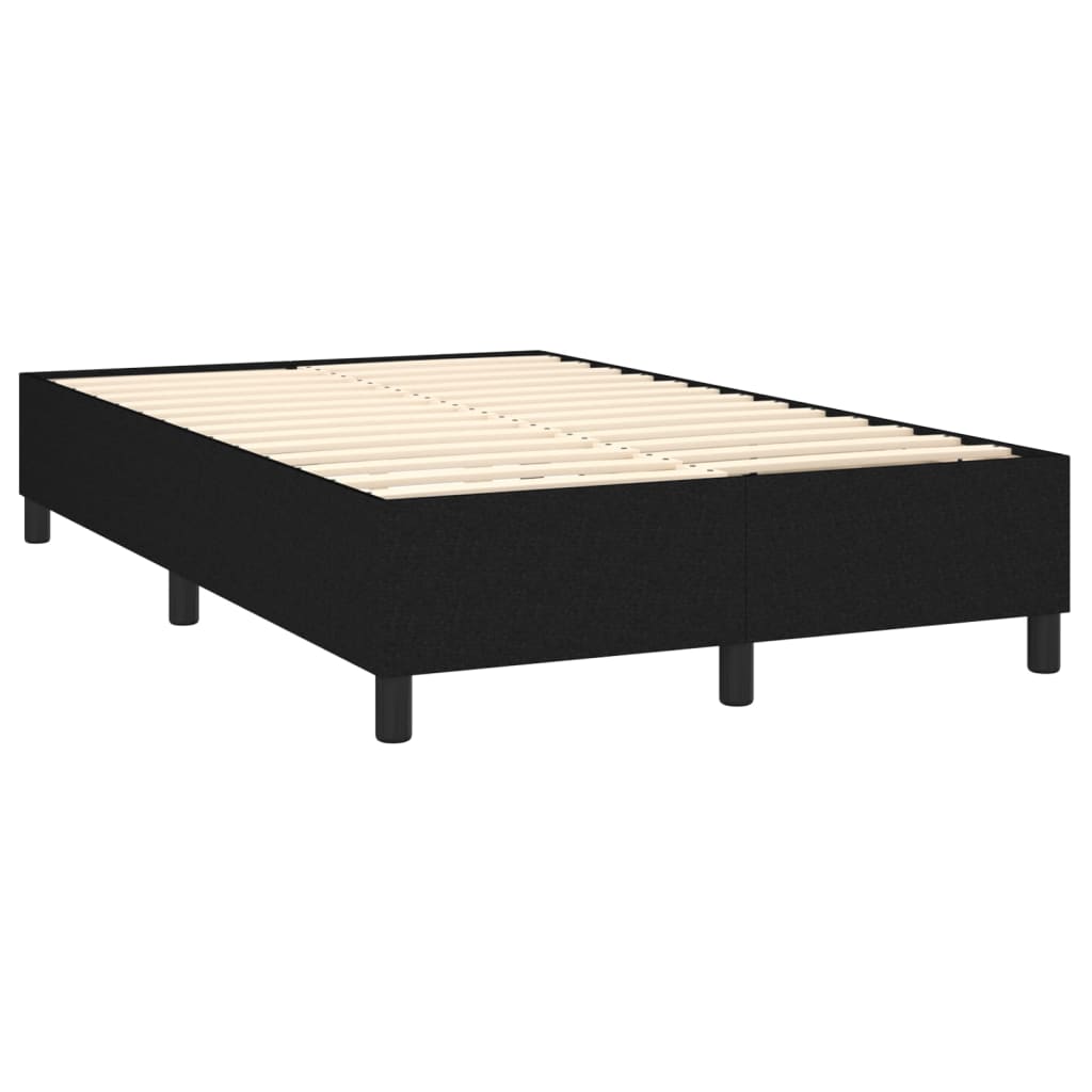 Sommier à lattes de lit et matelas et LED Noir 120x200 cm Tissu - XIOS