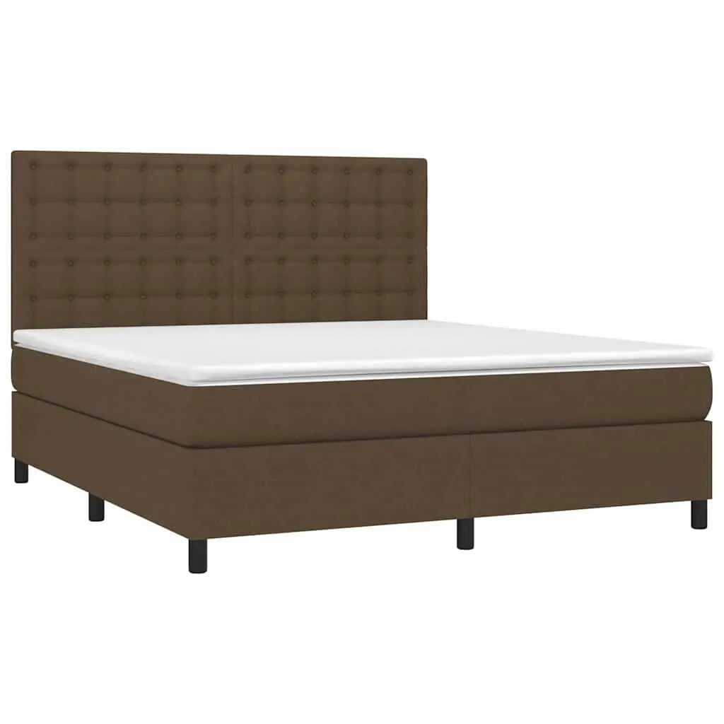 Sommier à lattes de lit matelas et LED Marron foncé 160x200 cm - XIOS