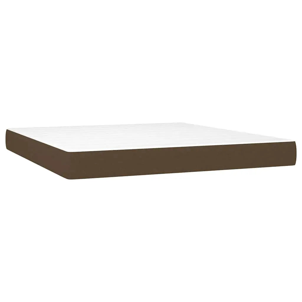 Sommier à lattes de lit matelas et LED Marron foncé 160x200 cm - XIOS