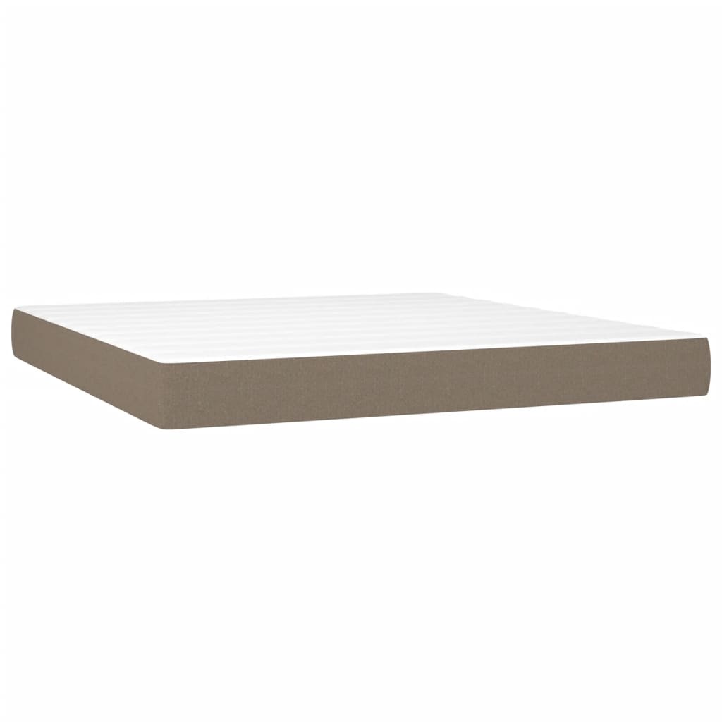 Sommier à lattes de lit et matelas et LED Taupe 160x200cm Tissu - XIOS
