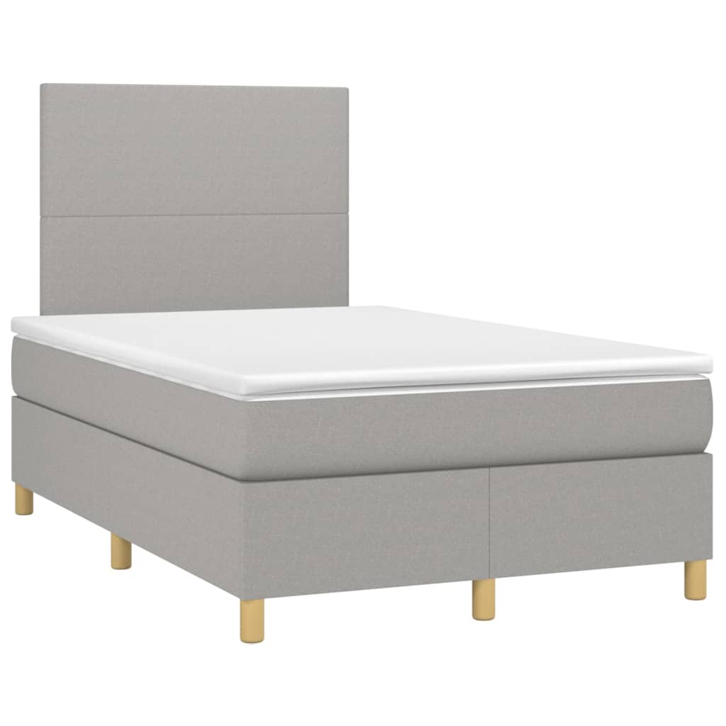Sommier à lattes de lit et matelas et LED Gris clair 120x200 cm - XIOS