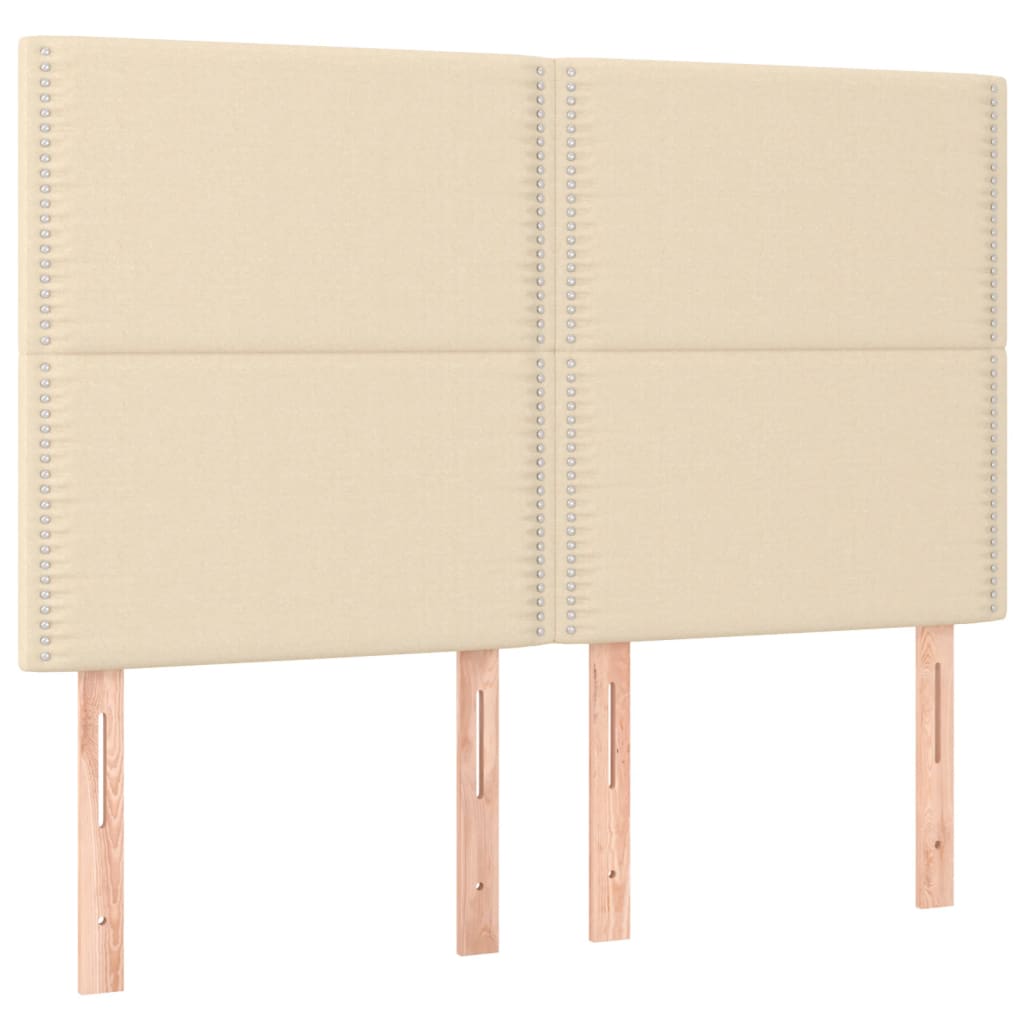 Sommier à lattes de lit et matelas et LED Crème 140x190cm Tissu - XIOS