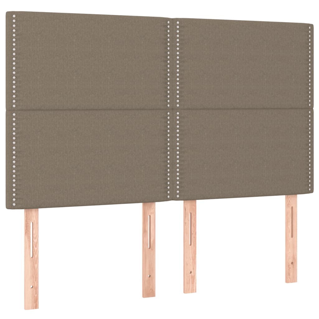Sommier à lattes de lit et matelas et LED Taupe 140x200cm Tissu - XIOS