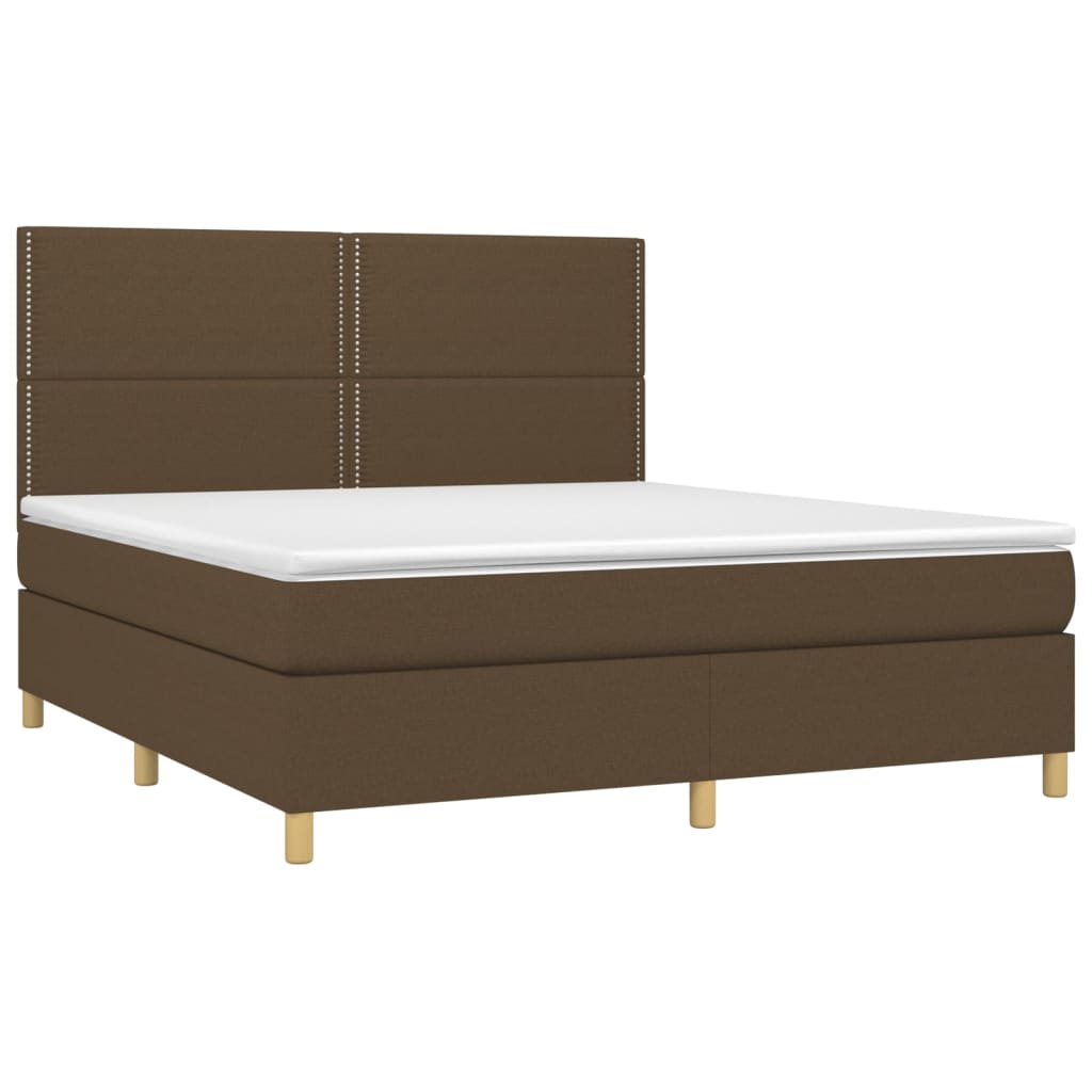 Sommier à lattes de lit matelas et LED Marron foncé 180x200cm - XIOS