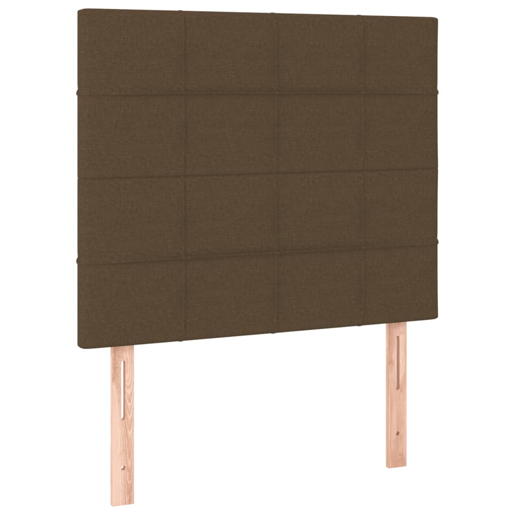 Sommier à lattes de lit et matelas et LED Marron foncé 90x190cm - XIOS