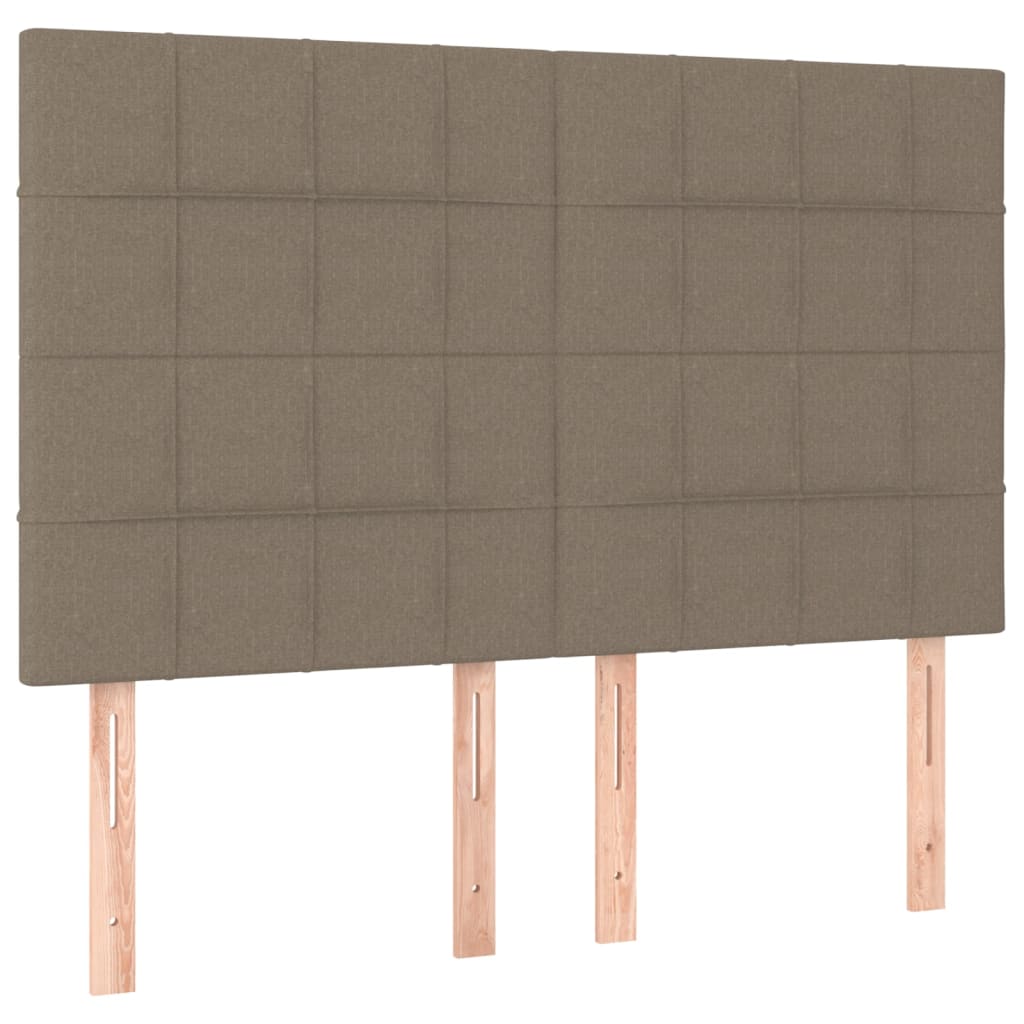 Sommier à lattes de lit et matelas et LED Taupe 140x200cm Tissu - XIOS