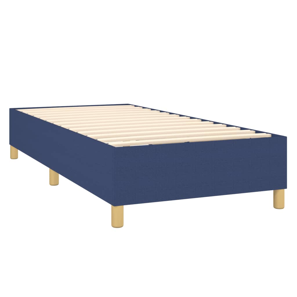 Sommier à lattes de lit et matelas et LED Bleu 100x200 cm Tissu - XIOS