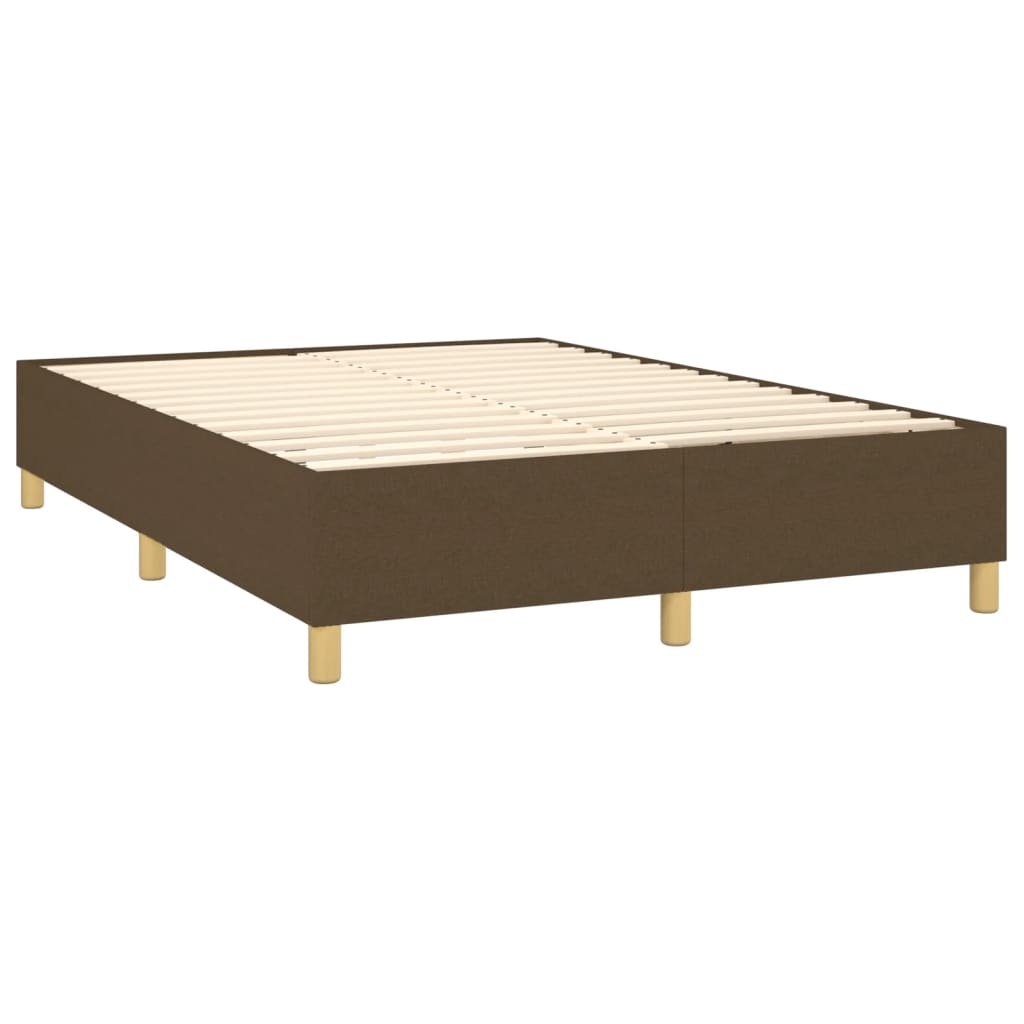 Sommier à lattes de lit matelas et LED Marron foncé 140x200 cm - XIOS