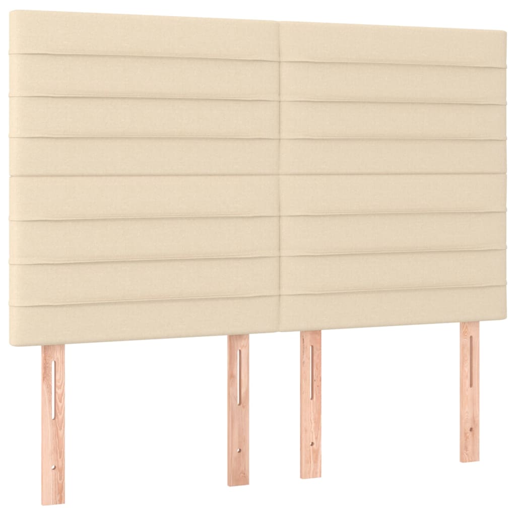 Sommier à lattes de lit et matelas et LED Crème 140x200cm Tissu - XIOS