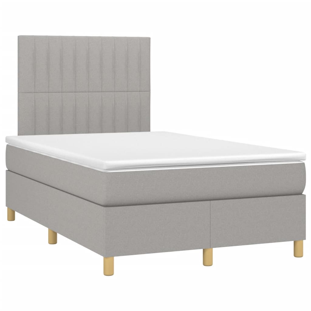 Sommier à lattes de lit matelas LED Gris clair 120x200 cm Tissu - XIOS