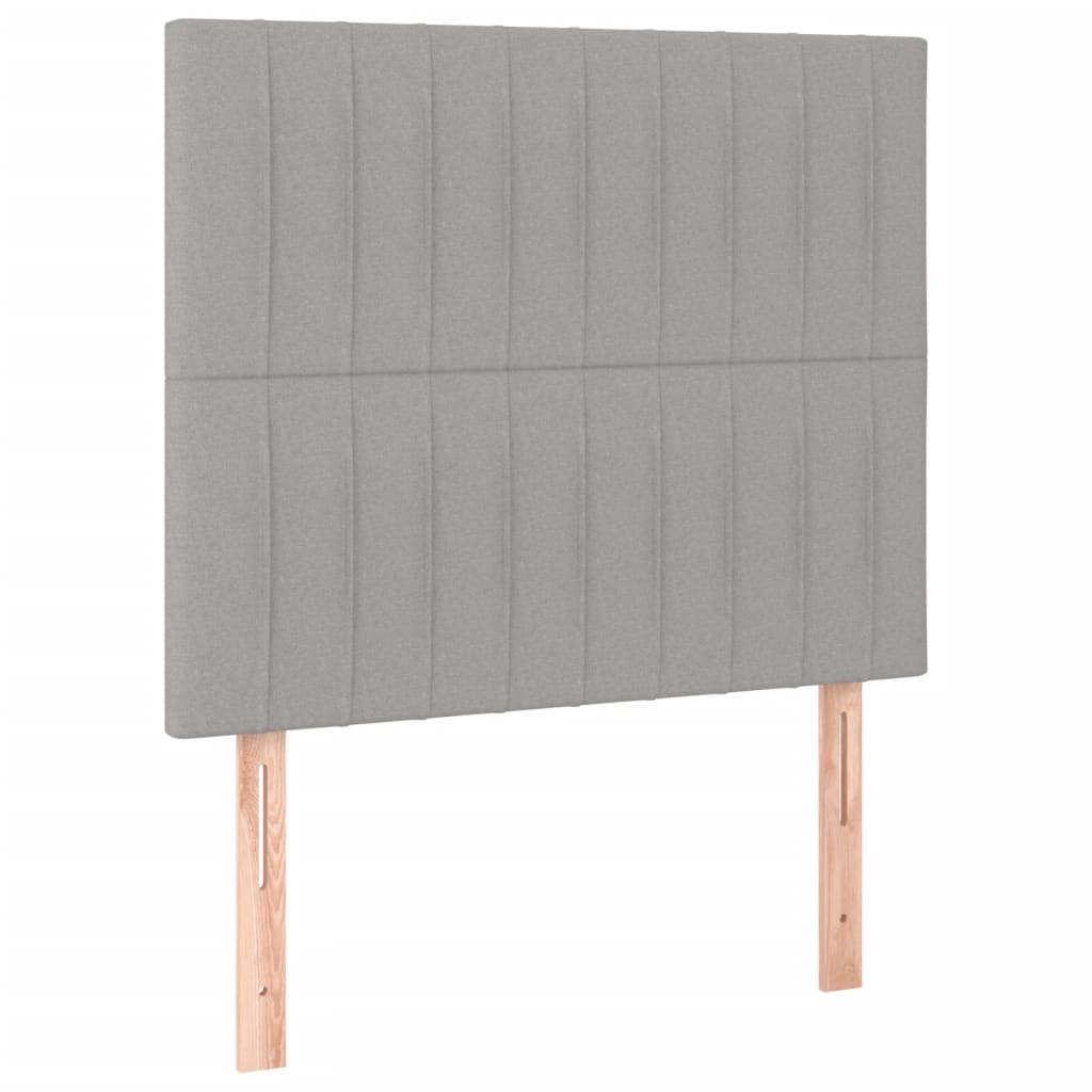 Sommier à lattes de lit matelas LED Gris clair 120x200 cm Tissu - XIOS